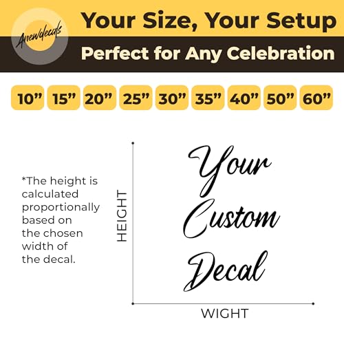 Personalized Backdrop Letter Decals – Custom Sticker Decal for Arch Backdrop, Mirror, Parties & Events (Any Size, Any Color), Waterproof Vinyl Lettering Decals – Durable, Easy Apply, Made in USA