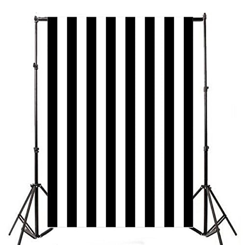 Leyiyi 4x5ft Photography Background Black and White Stripe Backdrop Happy Birthday Party Vertical Horizontal Stripes Summer Holiday Banquet Baby Shower Blog Make-up Photo Portrait Vinyl Studio Prop - color: White, size: 4x5ft