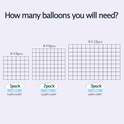 36pcs Royal & Baby Blue Square Foil Balloons - Double-Sided Mylar Balloon Backdrop Kit for Birthdays, Graduation 2026, New Year, Photo Booth Decor (9.5ft x 9.5ft Checkered Wall/Tunnel) - color: Blue Light Blue