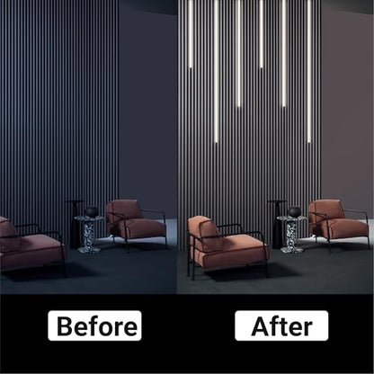 HAMRVL LED Recessed Lighting Wall Panel Lights, 6PCS 4000k Natural White Adhesive Slat Wall Lights with Touch Switch, Wall LED Light for Bedroom, Living Room, Studio, Kitchen Cabinets, Acoustic Walls - color: Silver - Natural White 4000k, size: 42in+26in+