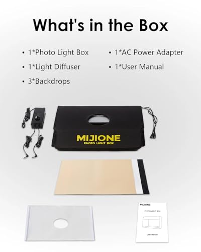 17"x13"x13"Light Box Photography,Foldable Bi-Color Dimmable Shooting Tent Kit with LED Lights & 3 Backdrops，Photo Light Box for Product Photography