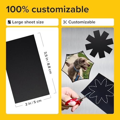 Strong Self-Stick Adhesive Magnetic Sheets 10 Pcs (2x3.5"/5x9cm) – Customizable Magnetic Paper for Photo, Magnet Stickers, Labels, Crafts; for Fridge, Lockers, Whiteboards, Office, Projects - size: 2x3.5" / 5x9cm 26mil