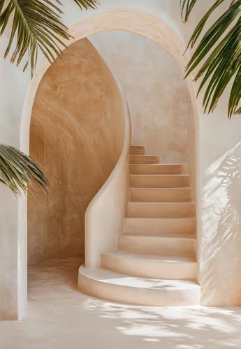 Kate Tropical Arch Backdrops Cascading Stairs Outdoor Natural Hawaii Luau Party Supplies Stduio Props, 7x5ft