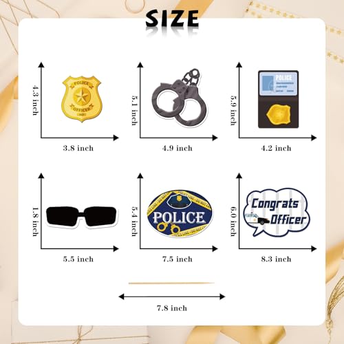 Congrats Officer Photo Booth Props, Police Photoshoot Future Officer Party Photography Props Police Academy Graduation Centerpiece Sticks Decorations 25 PCS