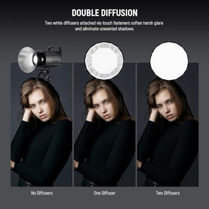 NEEWER Basics Parabolic Softbox Kit, 21.7" Quick Release Bowens Mount Soft Box Light Diffuser Compatible with Godox Compatible with Aputure 600d Studio Photography Video Recording Lighting, NS36P - style: 21.7"/55cm Parabolic