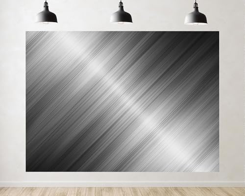Trykid 12x10ft Brushed Silver Metal Texture Backdrop Sleek Industrial Gradient Surface Photography Background Modern Minimalist Party Decoration Tapestry Photo Studio Prop Fabric - size: 12x10ft
