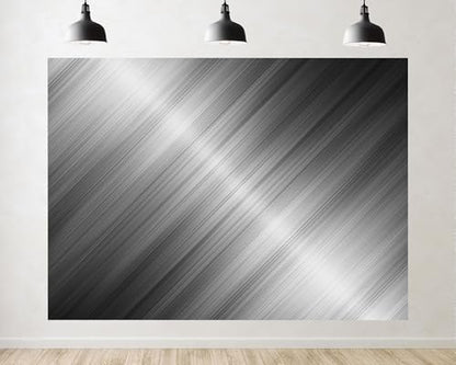 Trykid 5x5ft Brushed Silver Metal Texture Backdrop Sleek Industrial Gradient Surface Photography Background Modern Minimalist Party Decoration Tapestry Photo Studio Prop Fabric - size: 5x5ft
