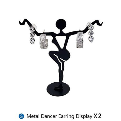 MOOCA 11 Pcs Black Velvet Jewelry Displays Set, Earring Holder, Necklace Display, Bracelet Set - color: Style 1, Black Velvet, 11 Piece
