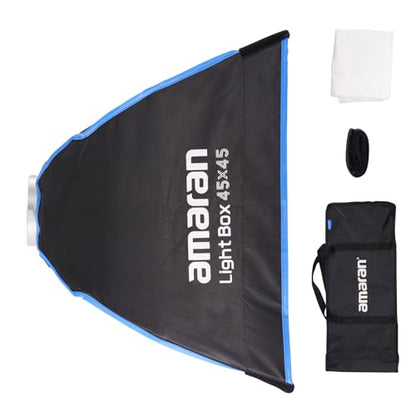 Amaran Light Box 45x45 Square Bowens Mount Softbox,Included Difusion,Light Control Grid and Carrying Bag for 60d/60x/200x/150c/300c/100d - size: Light box 45x45