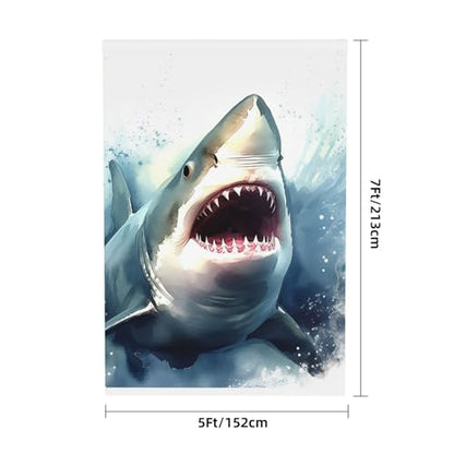 Shark in The sea Backdrop Background for Photography 5x7ft Photobooth Professional Photo Backdrop Curtains Video Photography Studio Photo Backgrounds Banner Booth Background Screen Parties - color: Shark In The Sea