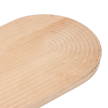 Wooden Bread Dessert Tray, Natural Beech Wood Multifunction Serving Tray, Geometric Design Bread and Dessert Plate for Home Kitchen, Parties, and Food Photography (Ellipse) - size: 13" x 9.4" x 1.2"