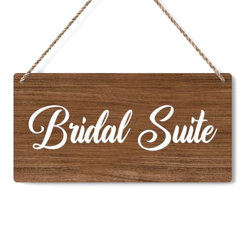 Rustic Wedding Bridal Suite Sign, Engagement Wedding Photo Props Sign, Weddings Decor Stuff Engagement Party Decorations 12x6 Inches (Brown) - color: Brown