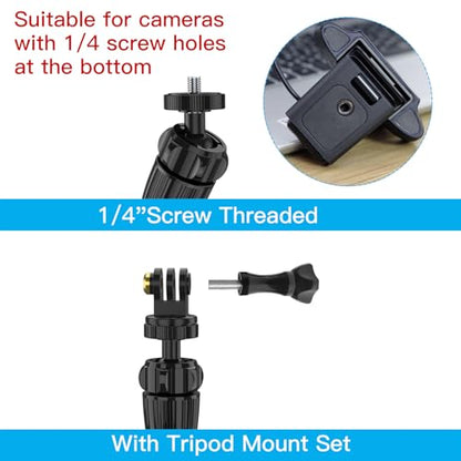 Smatree Flexible Jaws Flex Clamp Mount Gooseneck Extension Compatible for OSMO 360,Webcam C925e/C922x/C922/C930e/C930/C920x,N60/Hello Cam,Gopro Hero13/12/11/10/9/8/7/6/5/4/2018/Arlo Ultra/Pro 2/Pro 3