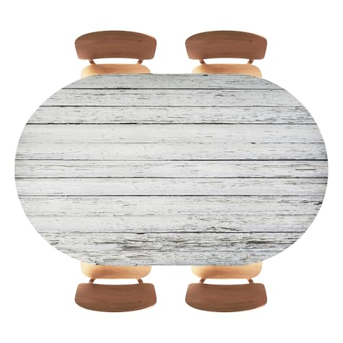 Fitted Oval Table Cover with Elastic Edge, Black White Board Wood Texture Background, Waterproof Table Cloths for Indoor/Outdoor Events, Fits 52"x70" Oval Tables - color: Wood Texture -11, size: 52" x 70" (Oval)