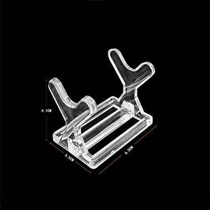2 Pcs Plastic Fishing Lure Display Stands Clear Small Collections Easel Transparent Pen Holder Stand Makeup Brushes Holder Racks