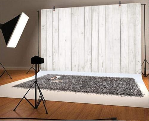 Yeele 7x5ft Vintage Wood Backdrop Retro Rustic White and Gray Wooden Floor Background for Photography Kids Adult Photo Booth Video Shoot Vinyl Studio Props
