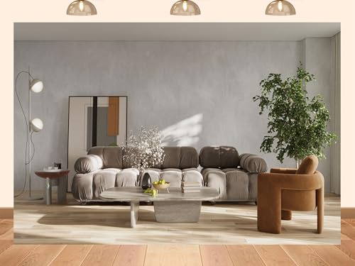 15x8ft Fabric Modern Living Room Interior Backdrop with Neutral Tones, Wood Flooring and Contemporary Furniture, for Video Conferencing Zoom Meeting Home Office Decor Photoshoot Studio Props - size: 15X8ft