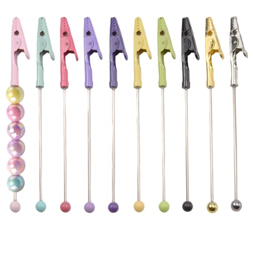10 Pcs Beadable Alligator Photo Clips Metal Wire Alligator Clamp Long-Tailed Place Card Holder for Picture Note Menu Memo DIY Crafts 10 Colors - size: Style A