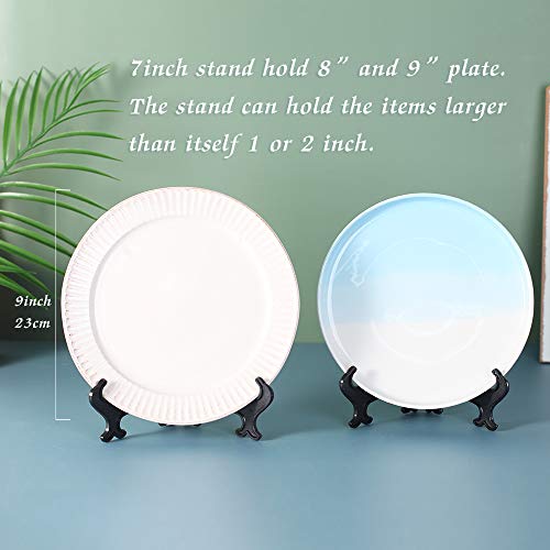Artliving 7 Inch Black 12pcs/Set Plastic Easels Plate Display Stands Picture Frame Stand Holder - color: Black, size: 7 inch (12 pack)