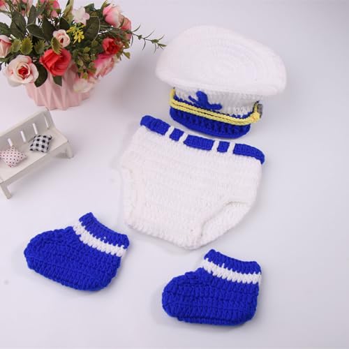 Newborn Photography Props Baby Boy Photo Shoot Outfits Hat Pants Shoes Set Infants Boy Picture Photo Costume