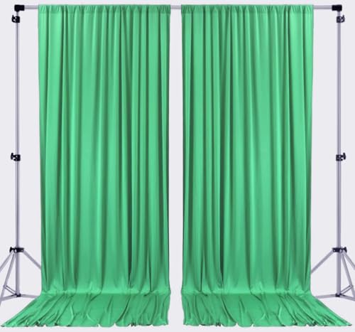 AK TRADING CO. 10 feet x 10 feet Polyester Backdrop Drapes Curtains Panels with Rod Pockets - Wedding Ceremony Party Home Window Decorations - Kelly Green - color: Kelly Green, size: 60"W x 120"L (Pack of 2)