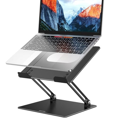 BESIGN LS10 Laptop Stand for Desk, Ergonomic Adjustable Notebook Tablet Stand, Foldable Laptop Riser, Portable Desktop Book Stands, Computer Holder Compatible with 10-14" Laptops, Black - color: A-Black
