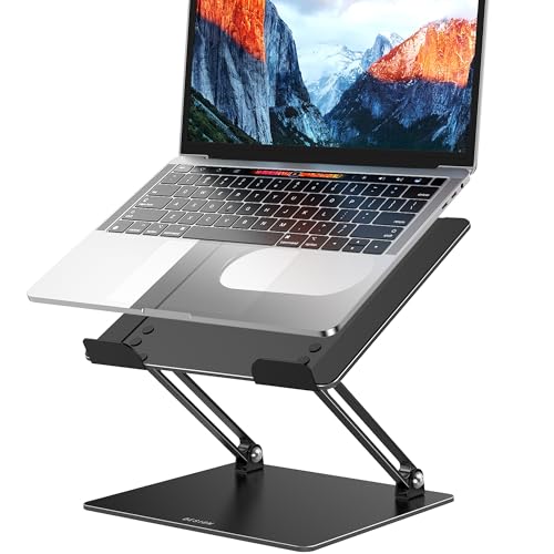 BESIGN LS10 Laptop Stand for Desk, Ergonomic Adjustable Notebook Tablet Stand, Foldable Laptop Riser, Portable Desktop Book Stands, Computer Holder Compatible with 10-14" Laptops, Black - color: A-Black
