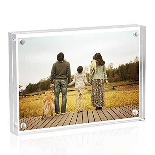 Sezanrpt Acrylic Picture Frames 2.5x3.5 inches, Clear Double Sided Magnetic Photo Block Frame,Desktop Frameless Picture Display, Wallet Small Picture Frames 2x3 - size: 2.5'' x 3.5''