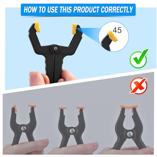 40 Pack Clamps for Woodworking Spring Clamp Plastic 3.5in Clips Heavy Duty for Backdrop Clips Tarp Holder Photography Backdrops Clip for Crafts Orange Head with Black - size: Orange Head with Black-40PCS