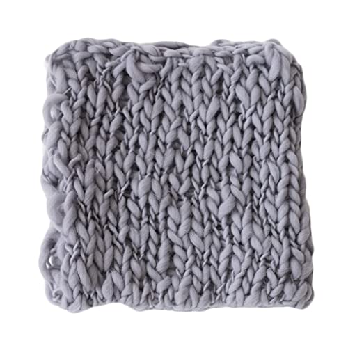 Coberllus Newborn Baby Photography Props Blanket Handmade Knitted Twist Wrap Posing Aid Backdrops for Boy Girls Photography Shoot - color: Dark Grey