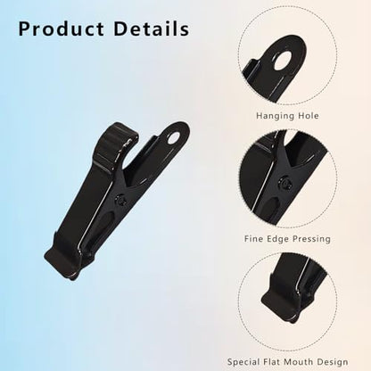32 Pcs Metal Mini Spring Clamps, 0.5 Inch Small Alligator Clips, Stainless Steel Crocodile Clips for Crafts, Work, Photos, DIY & Hanging Decor (Black)