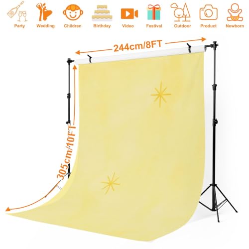 Photography Backdrop Photography Background Minimal Bright Yellow Colors Watercolor Texture Painting Abstract for Photoshoot Portrait Photo Studio Video Prop Birthday Party Booth Decoration 10x8ft