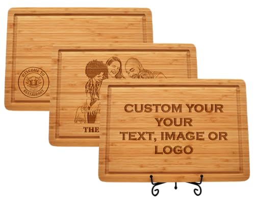 Custom Cutting Board with Logo,Image and Text | Personalized Engraved Bamboo Charcuterie Boards,Ideal Gift for Realtors and Closing Gifts,Real Estate Agent Gifts to Clients,Personalized Kitchen Gifts