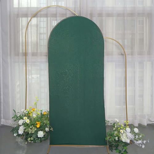 Efavormart 6ft Hunter Green Fitted Spandex Arch Slipcover, Snug Fit Round Top Backdrop Sleeve for Forest Ceremonies and Botanical Staging - color: Hunter Green, size: 6 FT
