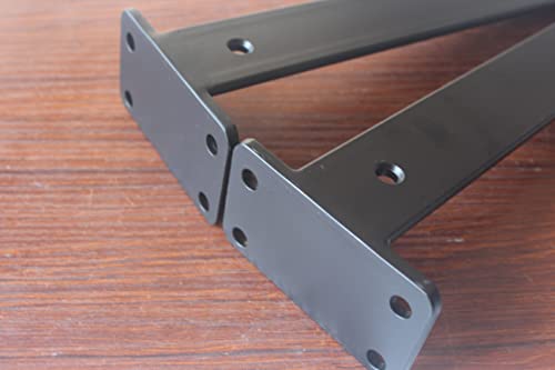 4 Pack - 11 inch Black Hidden L Shelf Bracket (1/5 Inch Thicked) Iron Floating Shelf Brackets Rustic Industrial Metal Brackets for Shelf Support - size: 11 Inch, style: Black 4 Pack