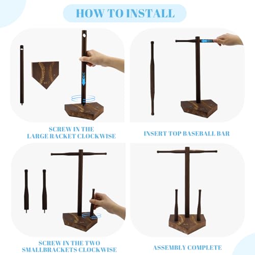 Wooden Baseball or Softball Drip Necklace Organizer Holder, Championship Ring Display Holder, Softball Ring Holder, Sports Ring Holder, Drip Necklace Championship Ring Holder Baseball Display Gift - color: Wood