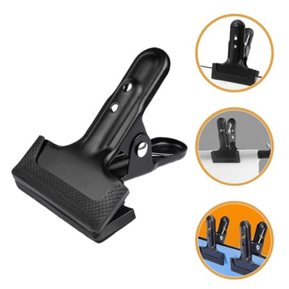 Vaguelly 4pcs Powerful Backdrop Cloth Clips Metal Photography Background Clamps for Studio Photo Shoot Black