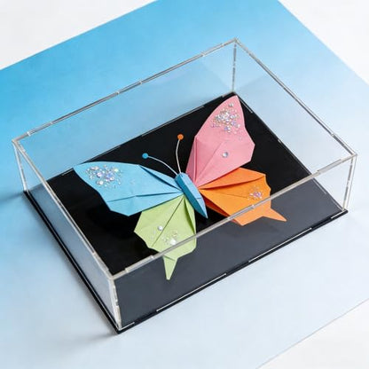 uxcell Acrylic Clear Display Case Box Dustproof Protection Showcase Cube Collectibles Show Box 11.8x9.8x3.9inch - size: 11.8x9.8x3.9 inch