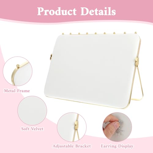 1 Pack Double-Sided Velvet Necklace Display Stand – Pink & White Jewelry Organizer Holder for Vendors, Craft Shows, Exhibitions (14 x 10 Inches, Metal Frame)