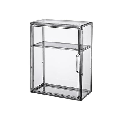 BOHOIDEE 3 Tiers Acrylic Display Case with 2 Division Boards, Acrylic Storage Organizers Box with Magnetic Door, Wall-Mounted Dustproof Showcase for Makeups, Purses, Figure