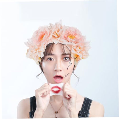 2pcs Floral Headbands and Women, Double-sided Realistic Peony Flower Hair Accessories, Photo Props Hair Decor for Wedding, Party, and Daily Wear