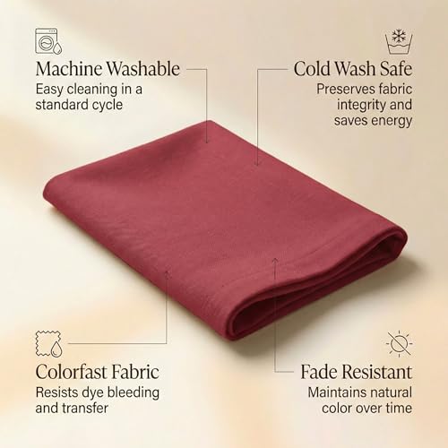 ACCENTHOME Accent Home 100% Cotton Napkins, Delicate Cloth Napkins for Dinners, Parties and Weddings，18 x 18 Inch Set of 12 - Red - color: 06 - Red - Twill, size: 18"x18" - Pack of 12