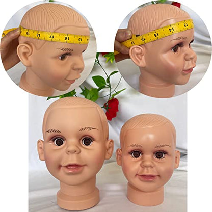 Voloria Small Baby Girl Children Mannequin Manikin Head for Wig Hats Display Show Stand Model Mannequins 1piece - size: Small