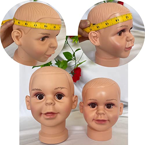Voloria Big Baby Boy Children Mannequin Manikin Head for Wig Hats Display Show Stand Model Mannequins 1piece - size: Big