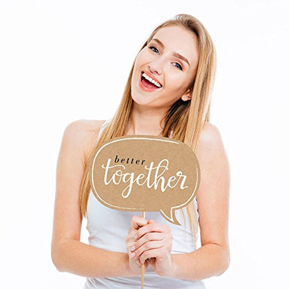Big Dot of Happiness Better Together - Wedding Photo Booth Props Kit 20 Count