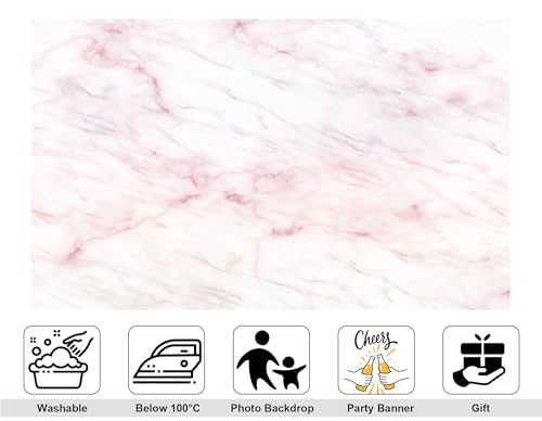 12x8ft Pink Marble Texture Backdrop Elegant Stone Surface Photography Background for Interior Design Real Estate Shoot Home Staging Party Decorations Tapestry Photo Booth Props - size: 12x8ft
