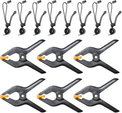 EMART 4.5 inch Heavy Duty Backdrop Clamp Kit-6 Spring Clamps, 8 Background Clip Holders for Muslin Stand, Canvas, Paper, Fabric, Chromakey Screen, Photo Studio, Photography Backdrops Support