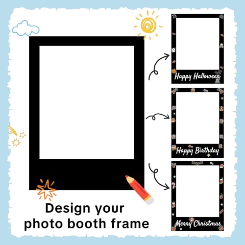 40 x 30 Inch Large Photo Booth Frame Selfie Frame,Black Blank DIY Cutout Props for Birthday,Halloween,Wedding Photo Prop,Graduation Photo Booth Picture Frame,Party Supplies