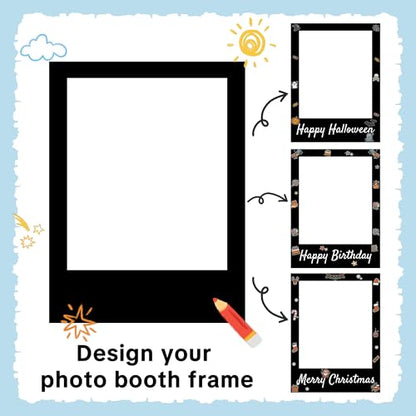 40 x 30 Inch Large Photo Booth Frame Selfie Frame,Black Blank DIY Cutout Props for Birthday,Halloween,Wedding Photo Prop,Graduation Photo Booth Picture Frame,Party Supplies