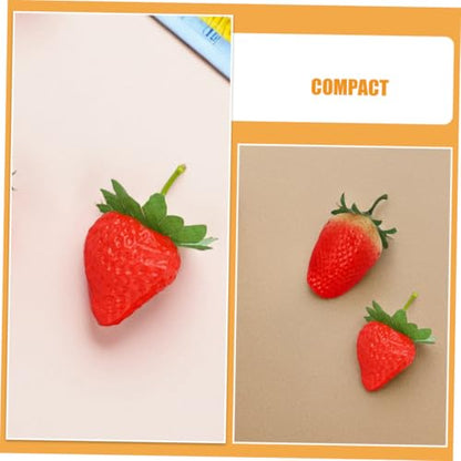 GANAZONO 30pcs Realistic Plastic Fake Strawberries, Artificial Red Berries Set with Small and Large Sizes, Lifelike Faux Fruit for Home Kitchen Party Decoration and Photography Props